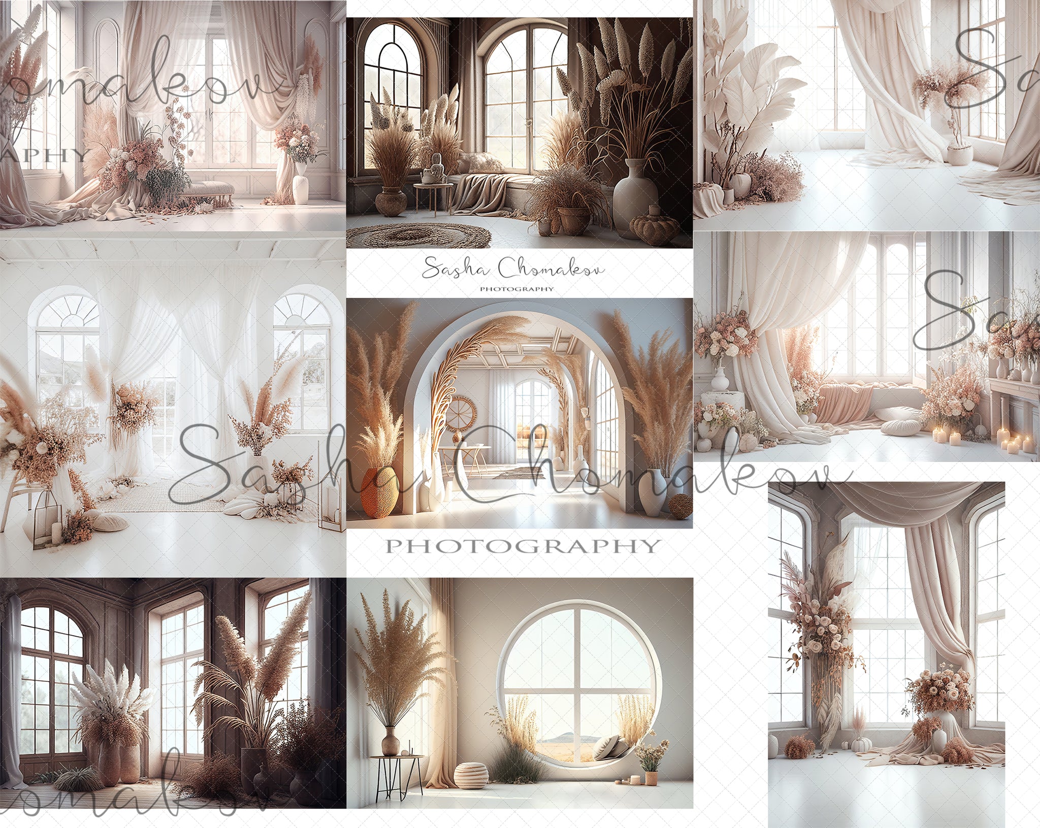 Boho Digital Backdrops Ai generated