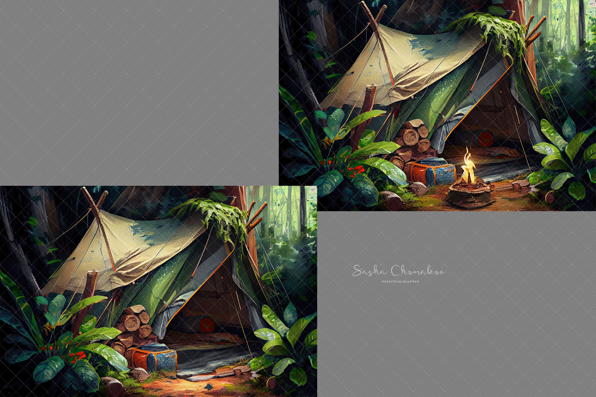 Digital Backdrop Ai generated and hand painting