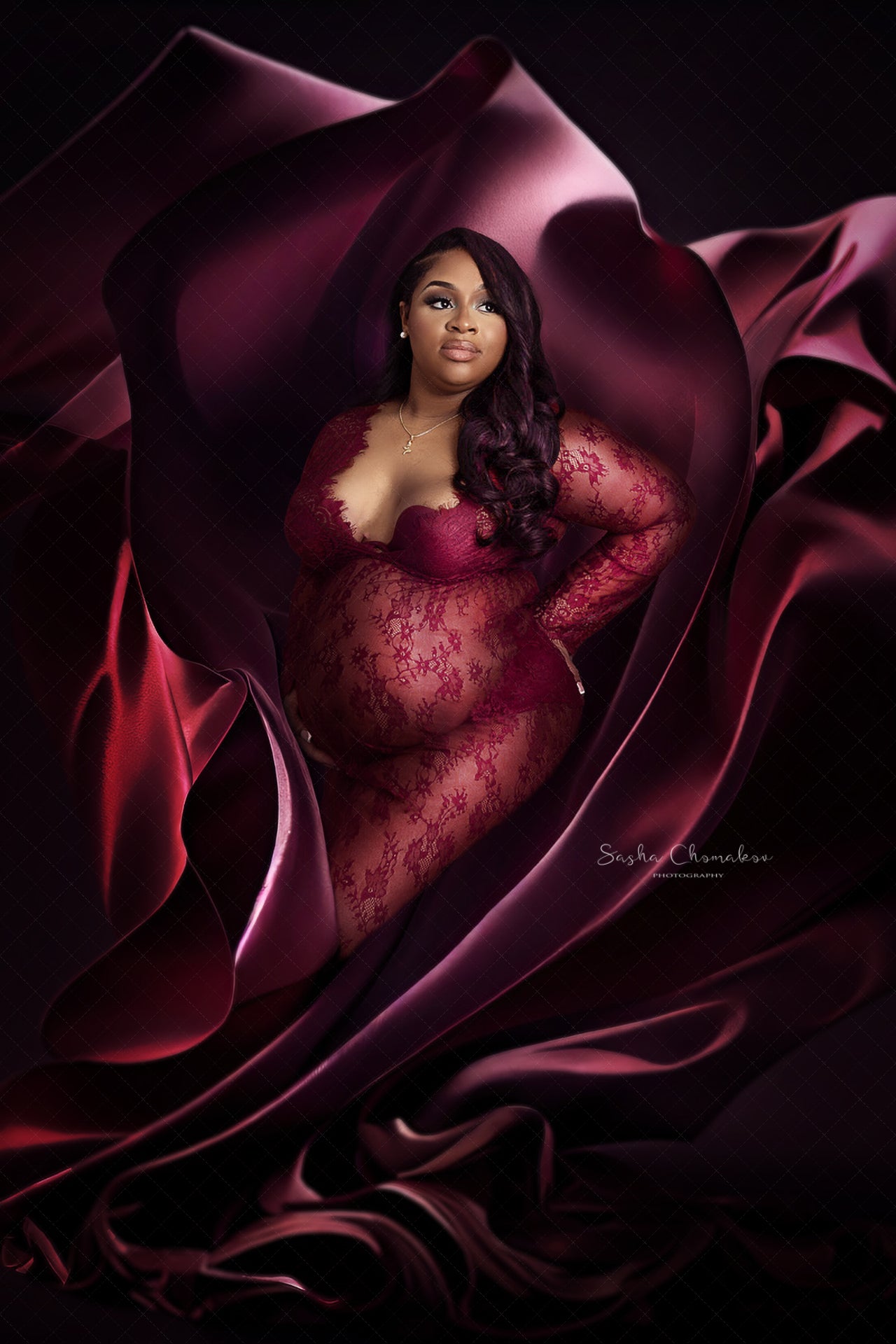Backdrops silk fabric dark and black 2 Ai generated