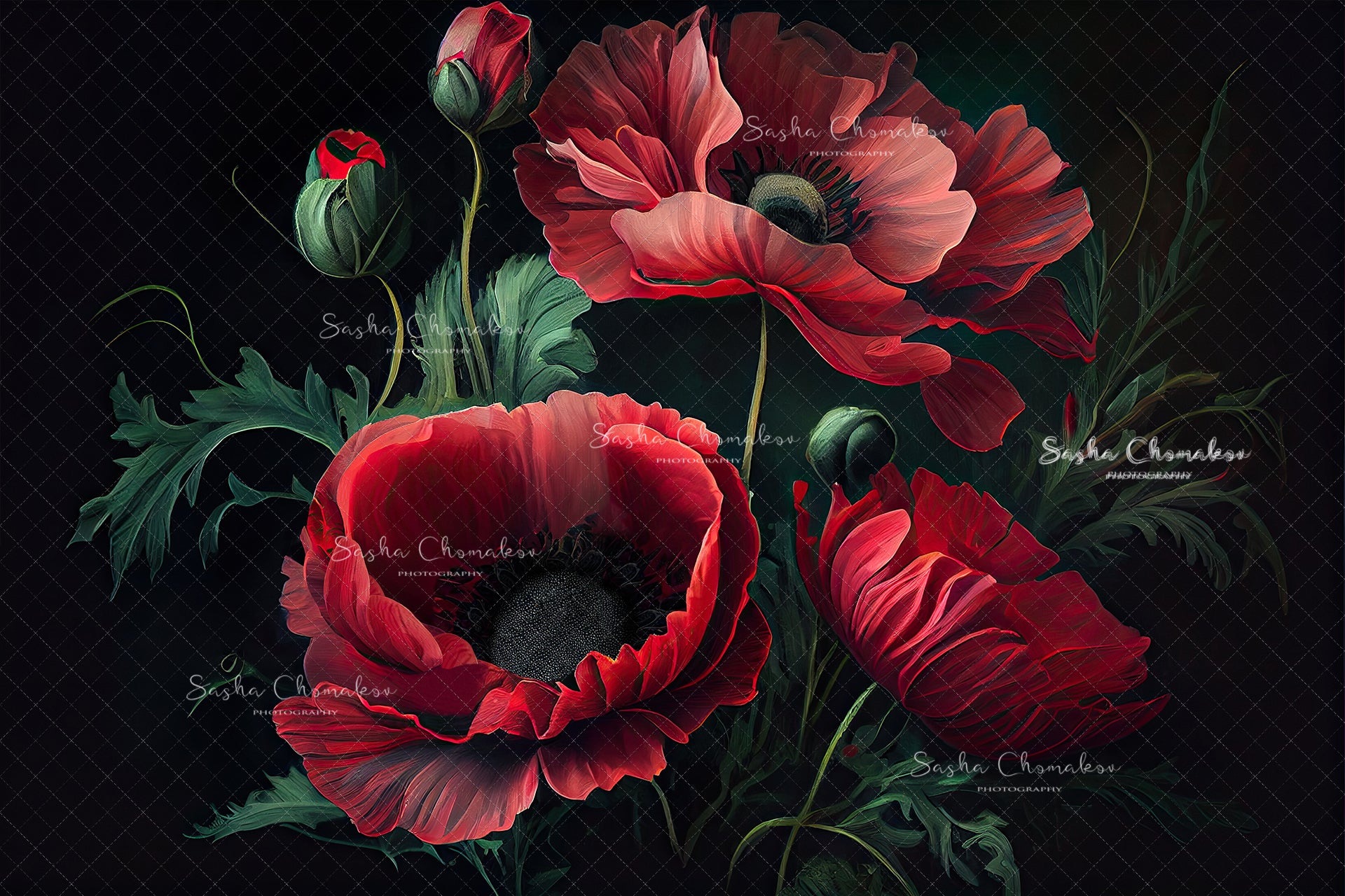 Digital Backdrop Ai generated and hand painting