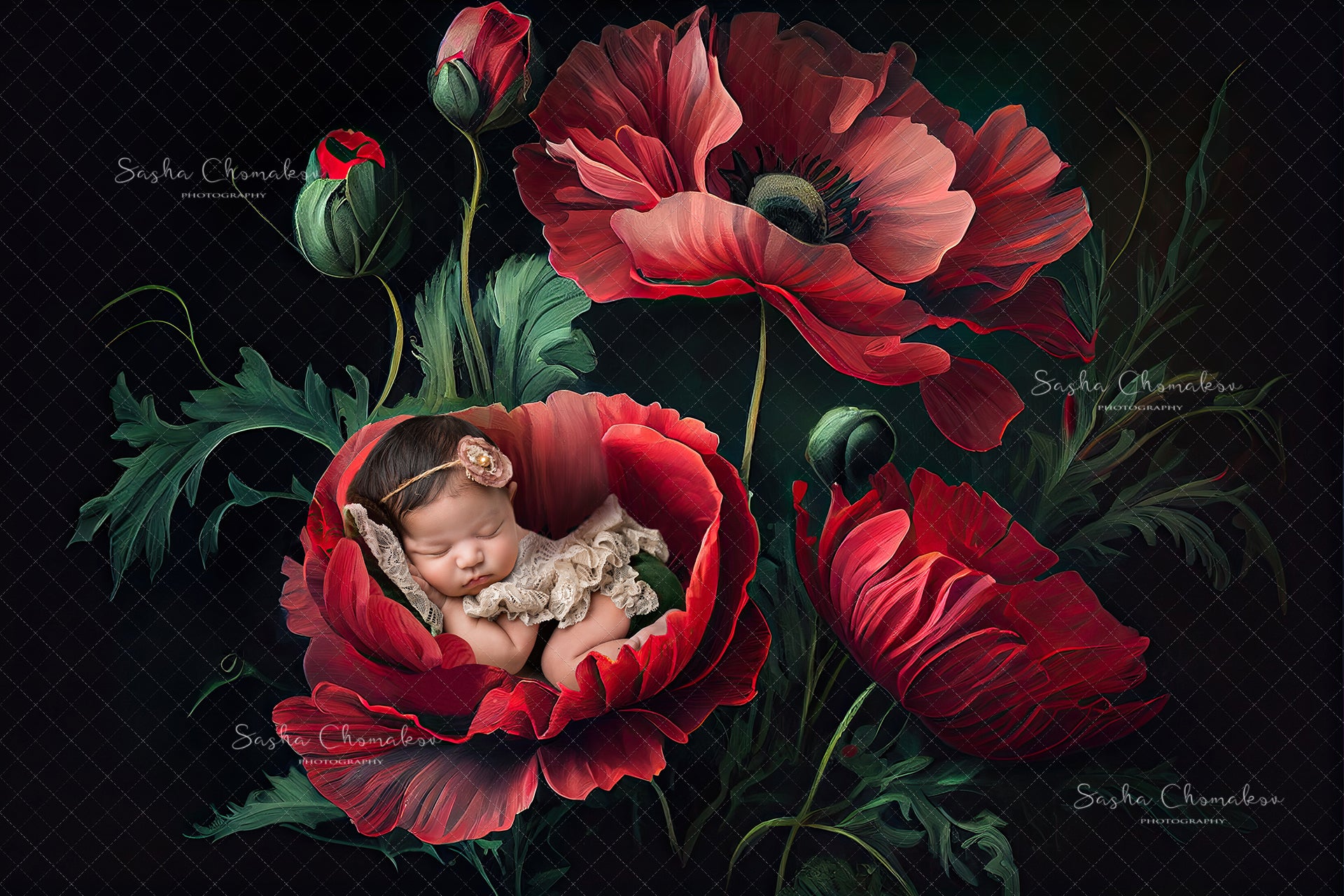 Digital Backdrop Ai generated and hand painting