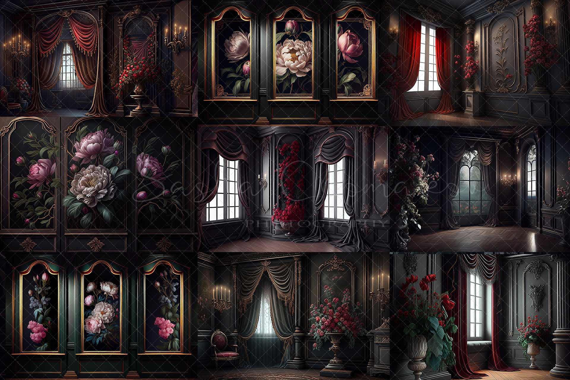 Digital Backdrops dark victorian rooms 1 Ai generated