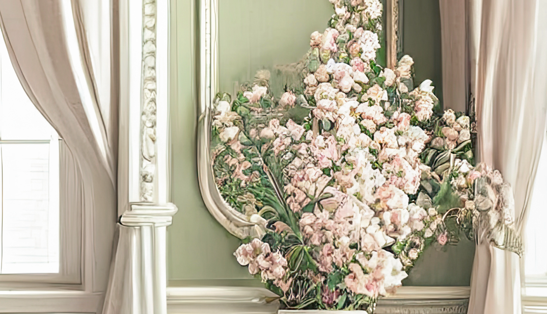 Digital Backdrops light green victorian rooms Ai generated