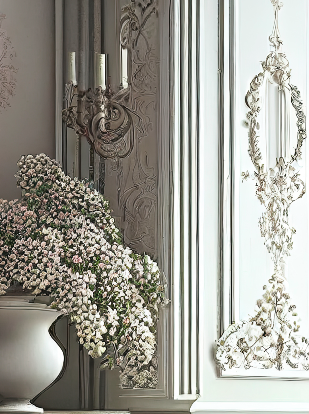 Digital Backdrops light green victorian rooms Ai generated