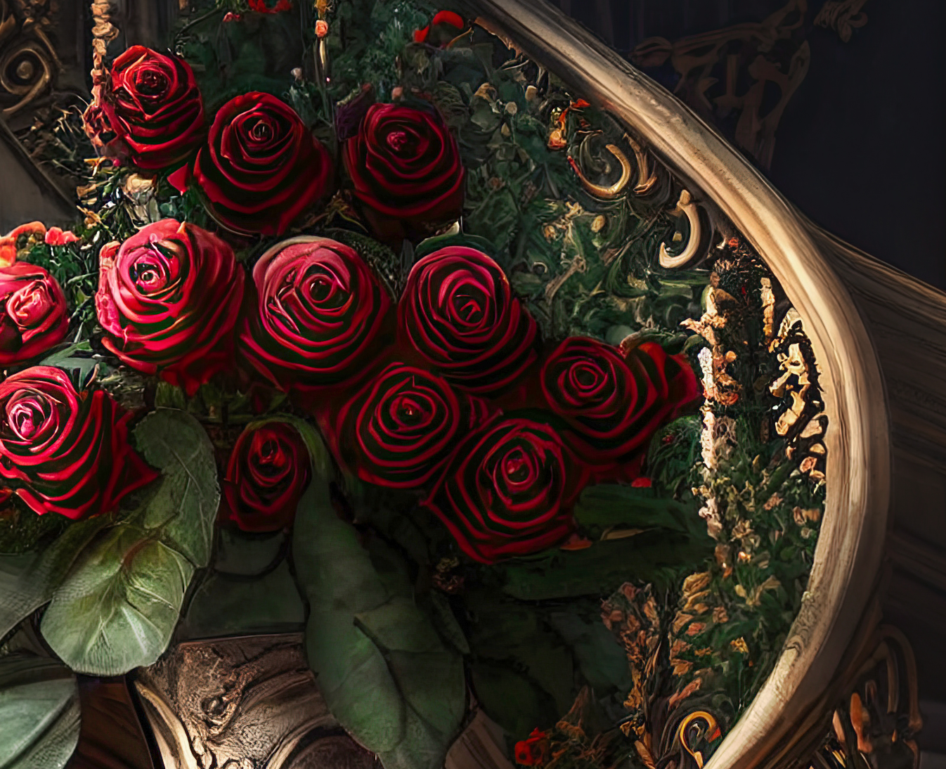 Digital Backdrops dark victorian rooms 3 Ai generated
