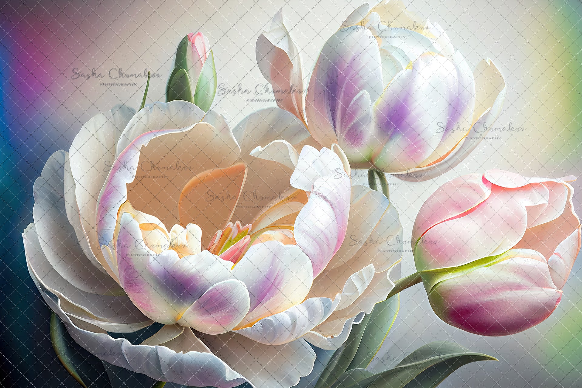 Digital Backdrop Ai generated and hand painting