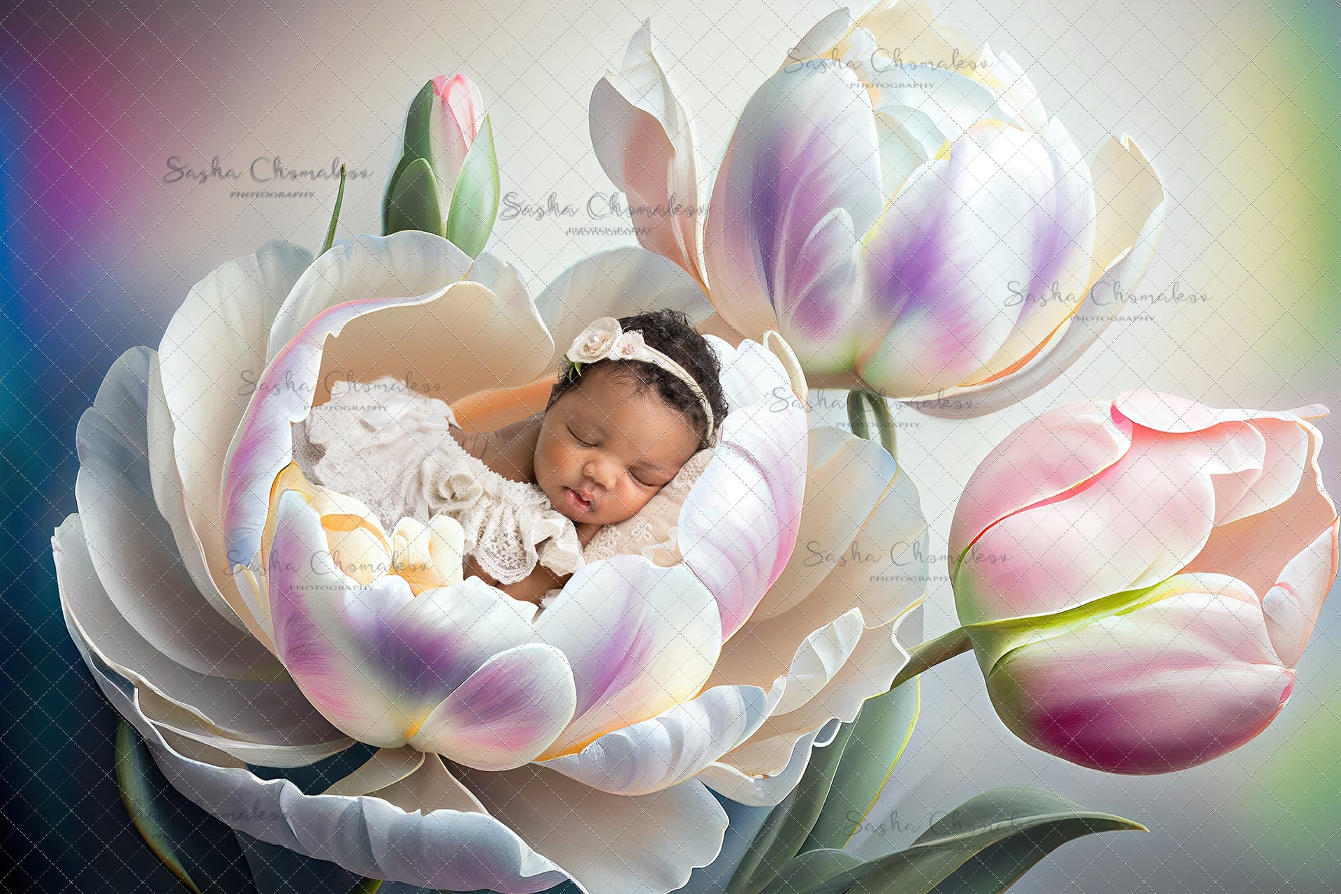 Digital Backdrop Ai generated and hand painting