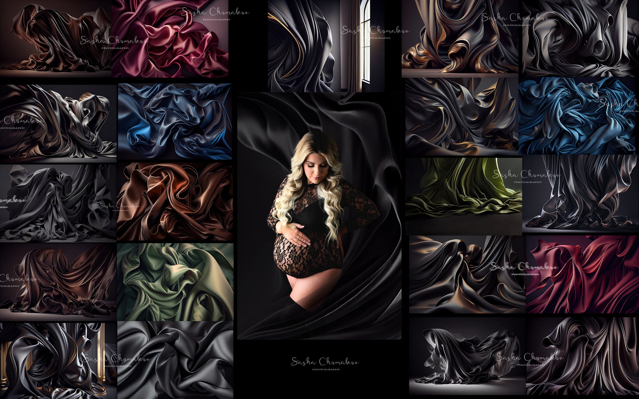Backdrops silk fabric dark and black 1 Ai generated