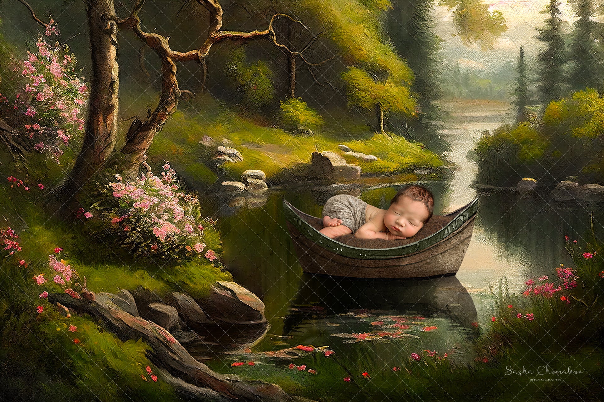 Digital Backdrop Ai generated and hand painting