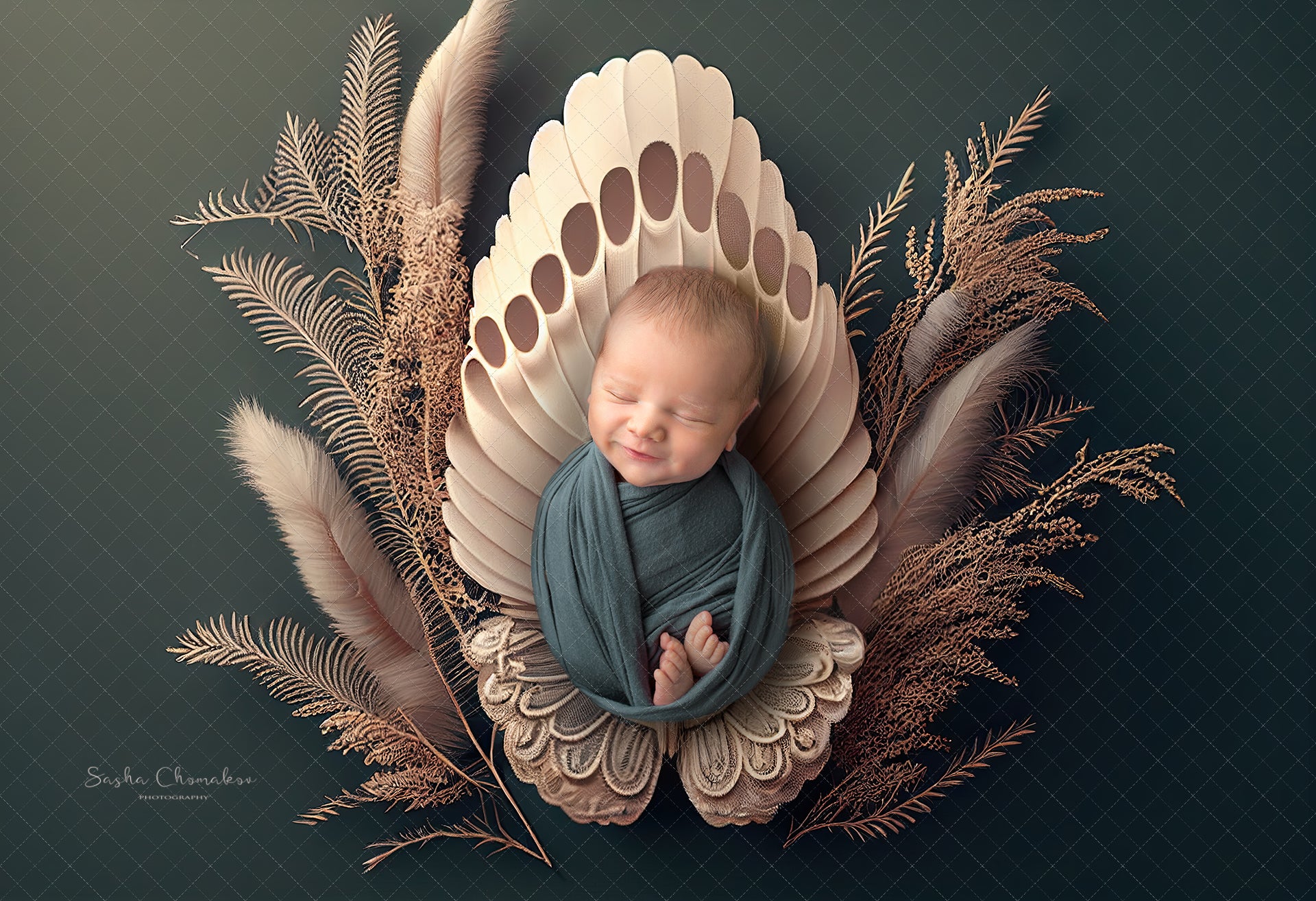 Backdrop butterflies grass boho butterflies Ai generated