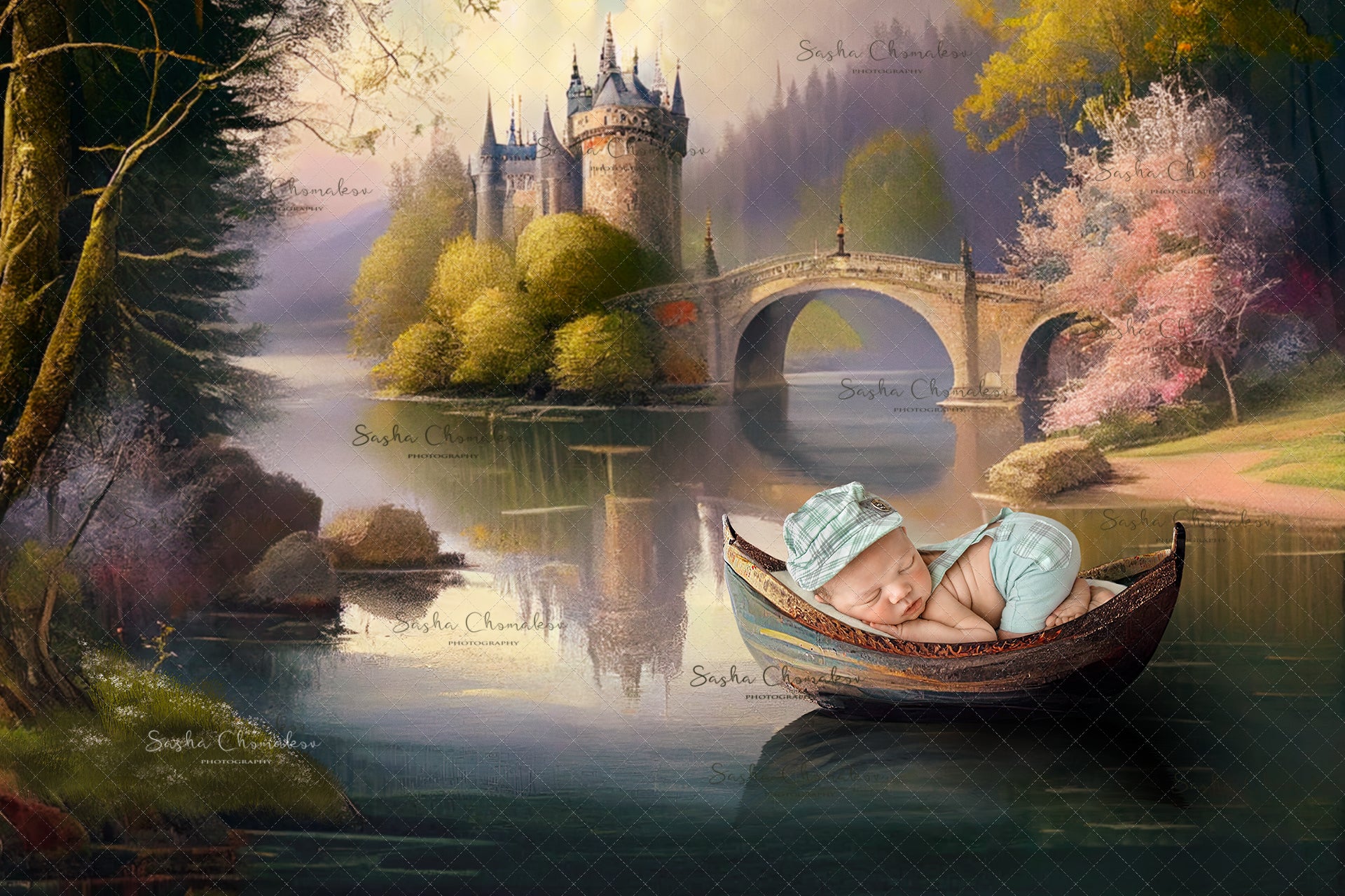 Digital Backdrop Ai generated and hand painting