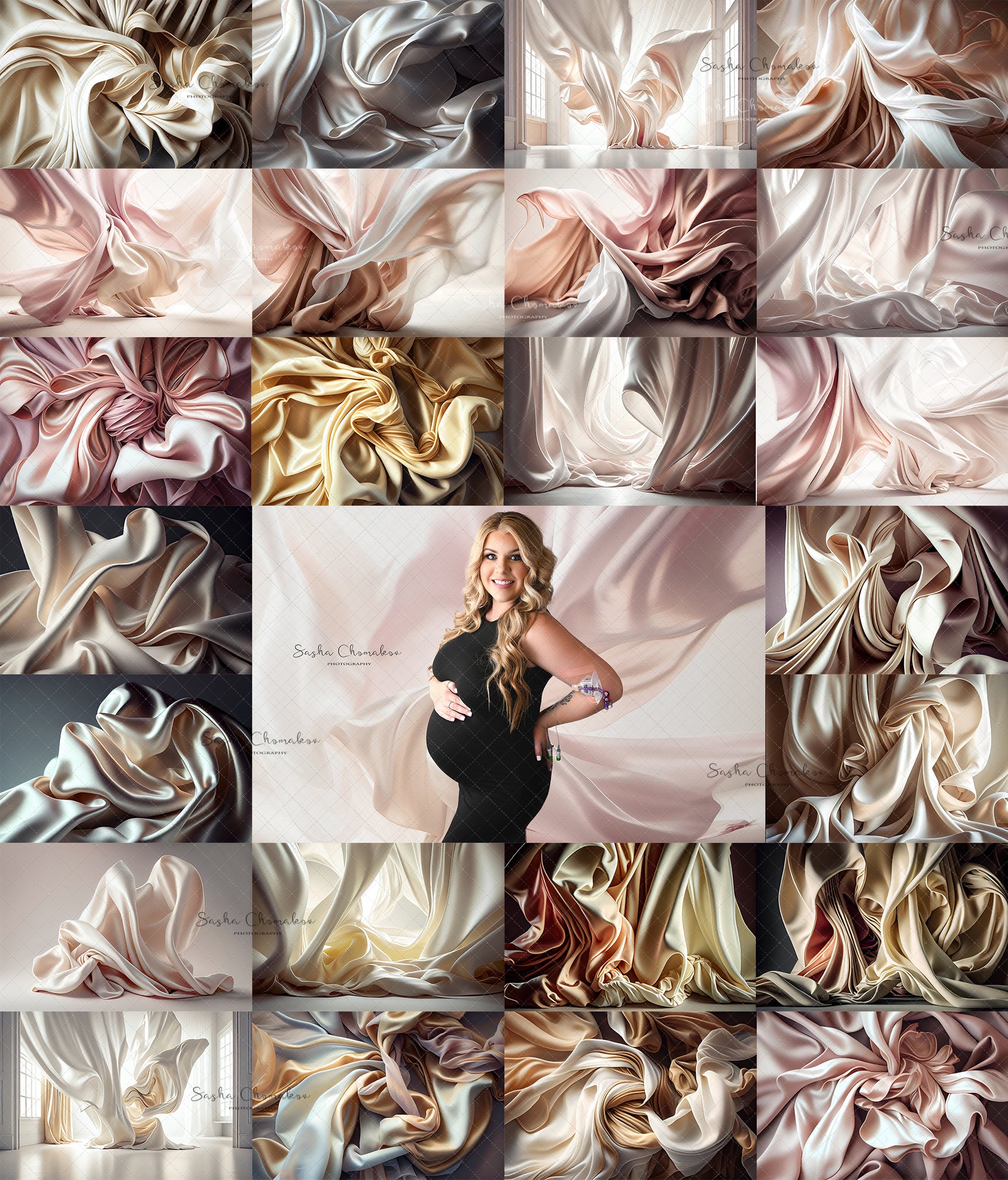 Digital Backdrops silk cream and shades Ai generated