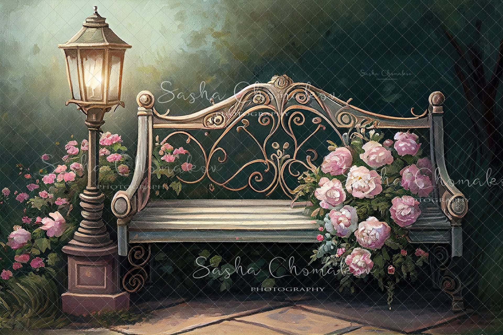 Digital Backdrop Ai generated and hand painting