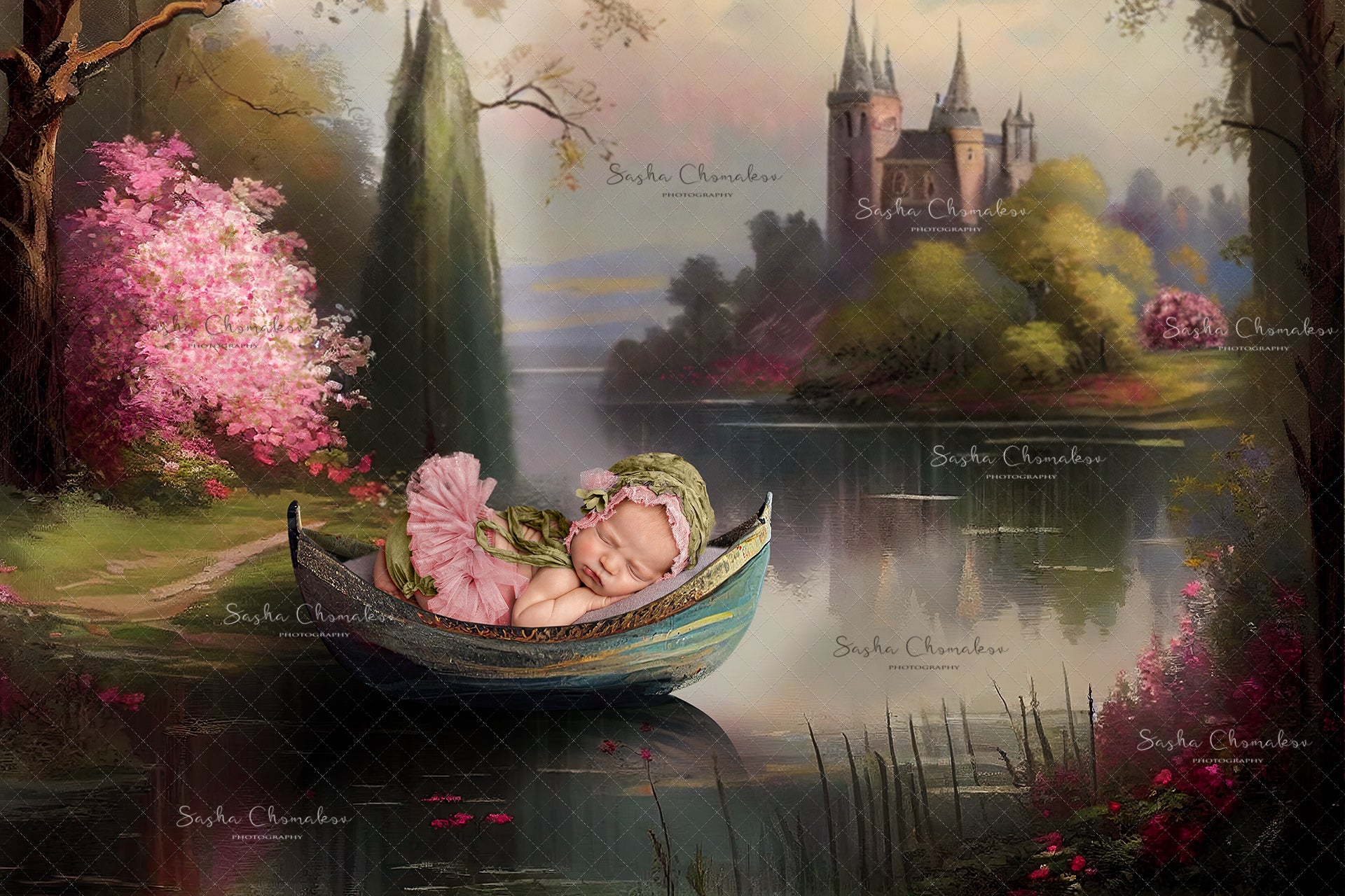 Digital Backdrop Ai generated and hand painting