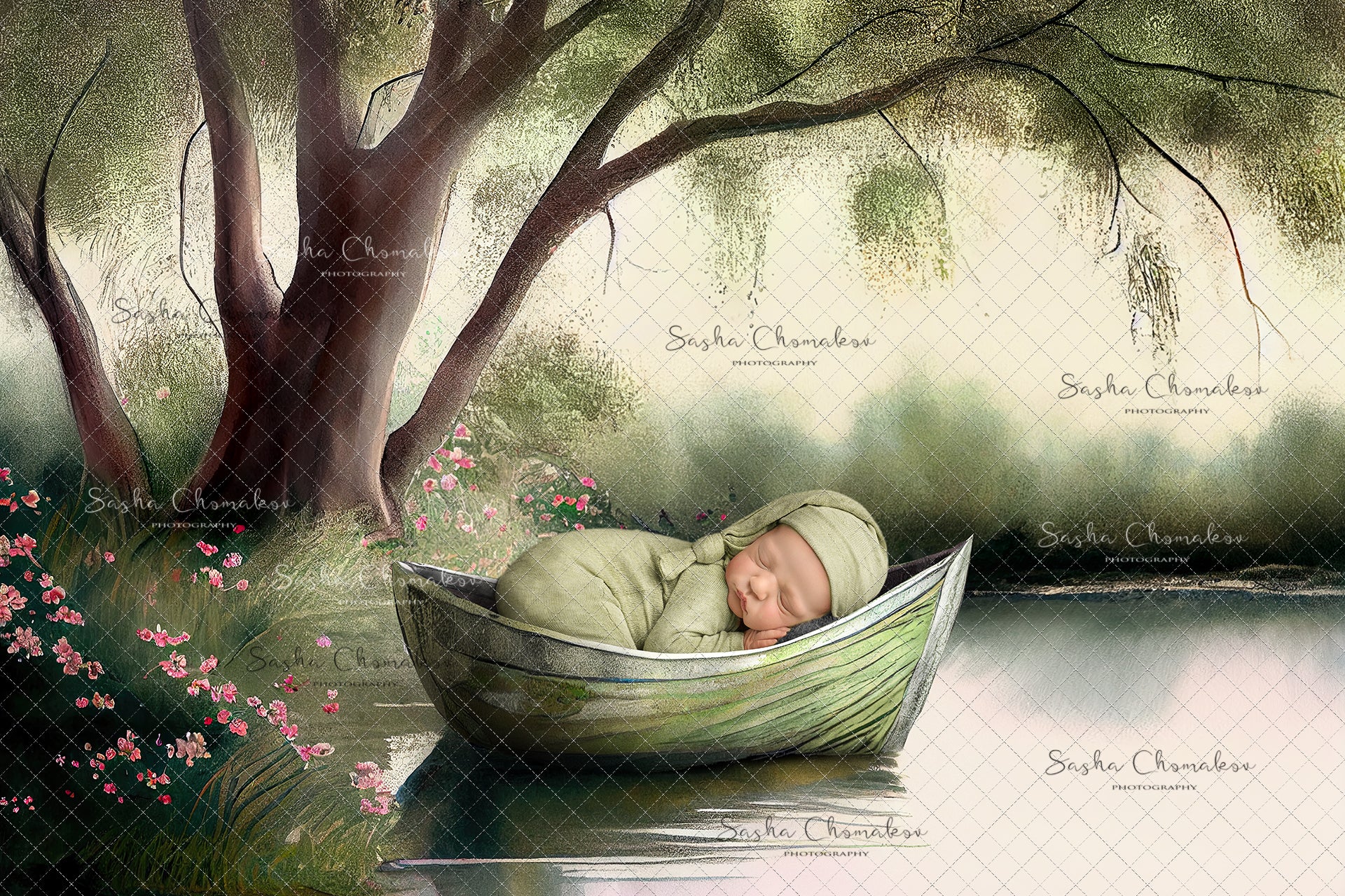 Digital Backdrop Ai generated and hand painting