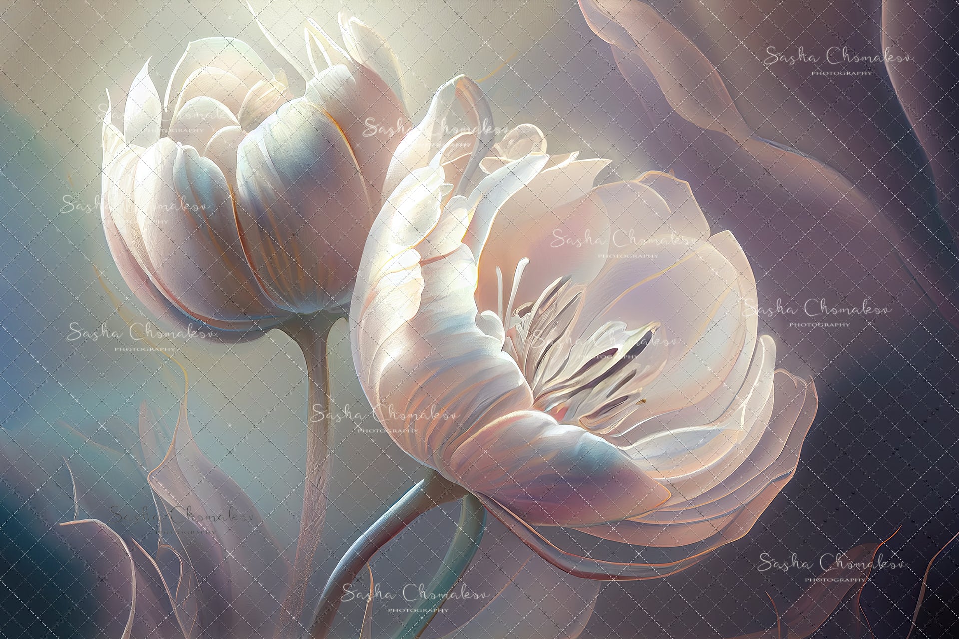 Digital Backdrop Ai generated and hand painting