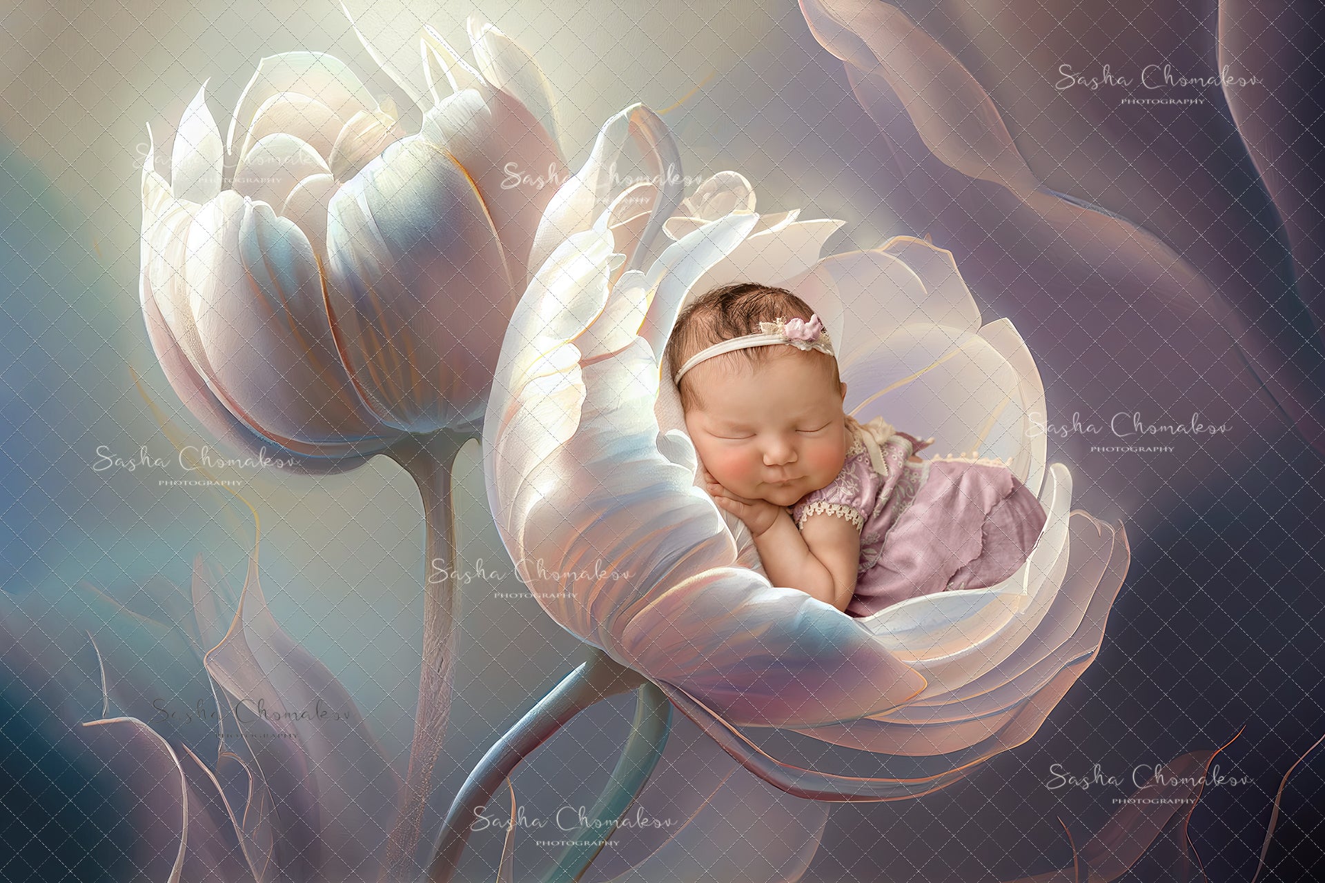 Digital Backdrop Ai generated and hand painting