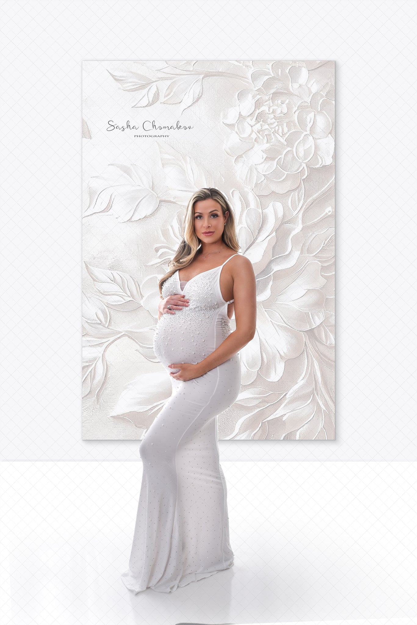 Backdrops white and gold textures Ai generated