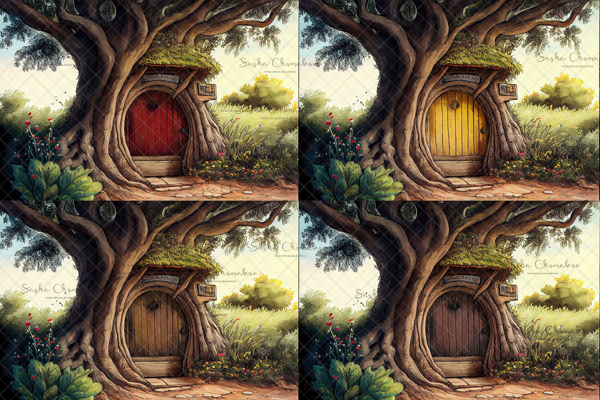 Digital Backdrop Ai generated composite