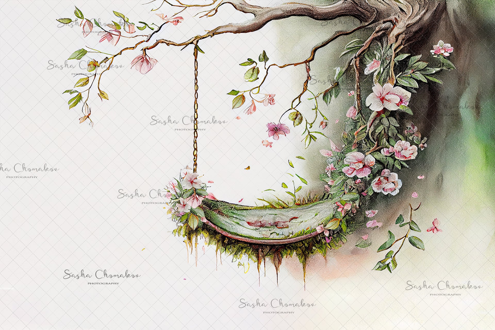 Digital Backdrop Ai generated and hand painting