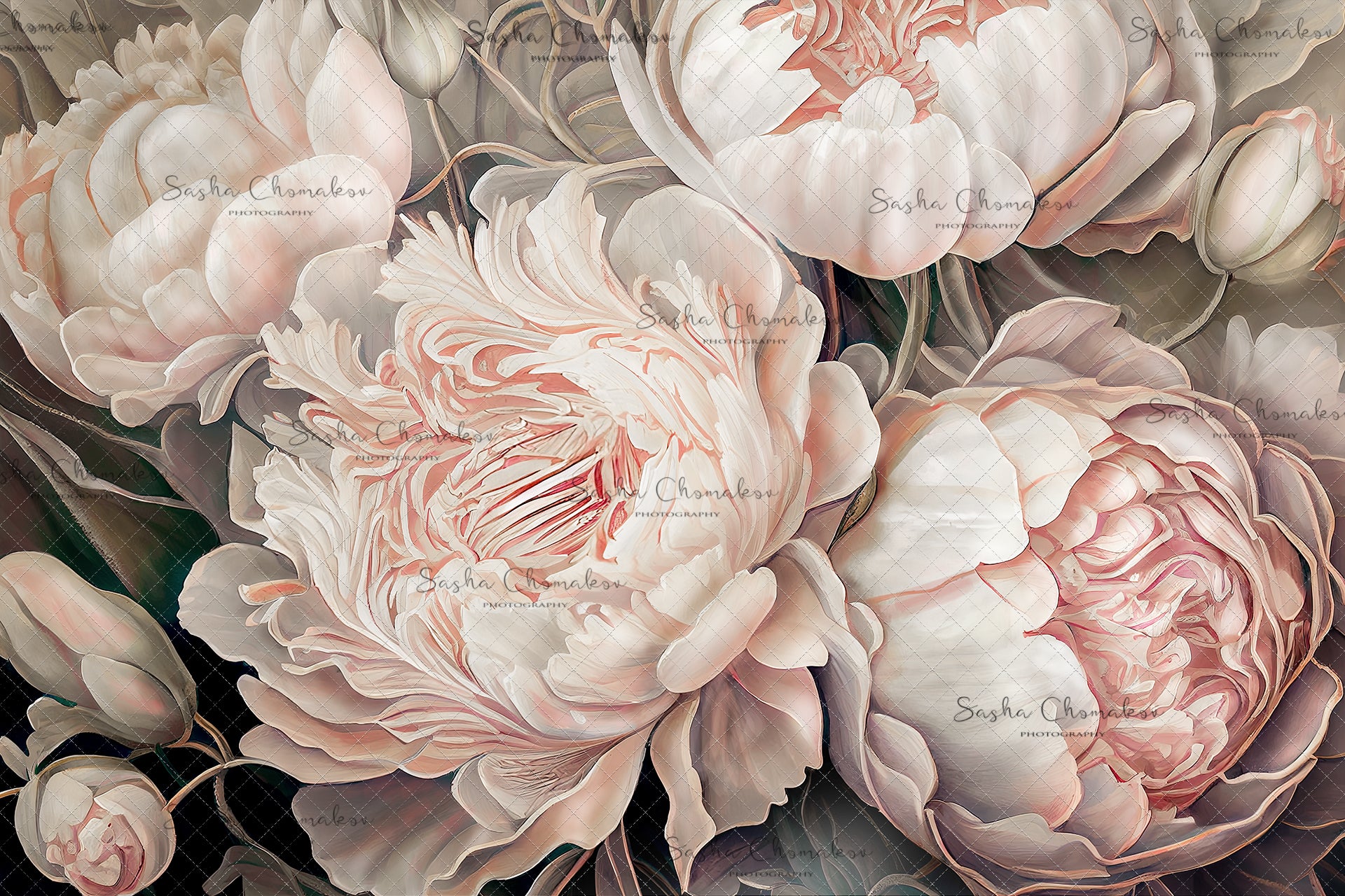 Digital Backdrop Ai generated and hand painting