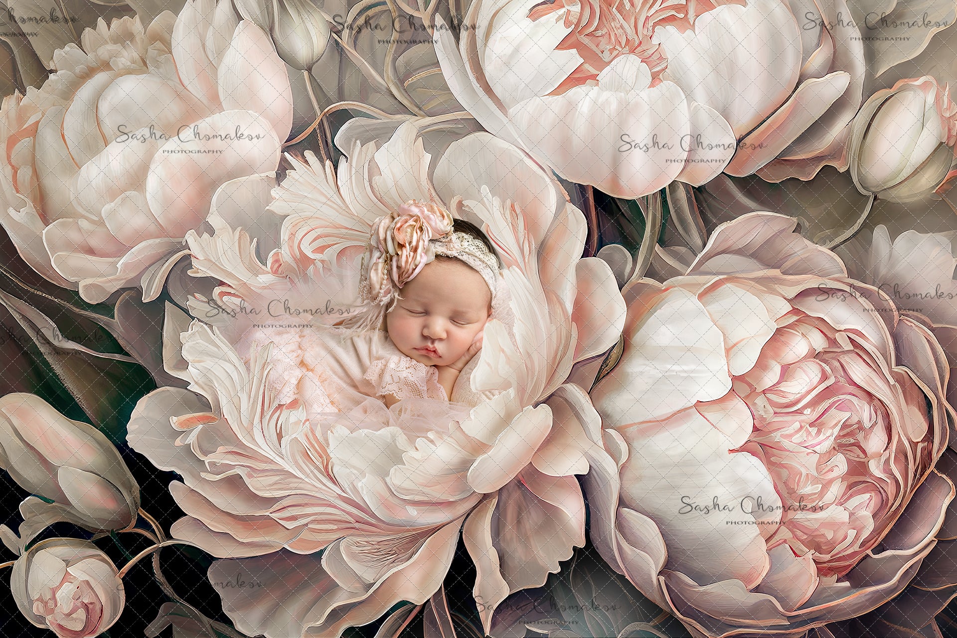 Digital Backdrop Ai generated and hand painting