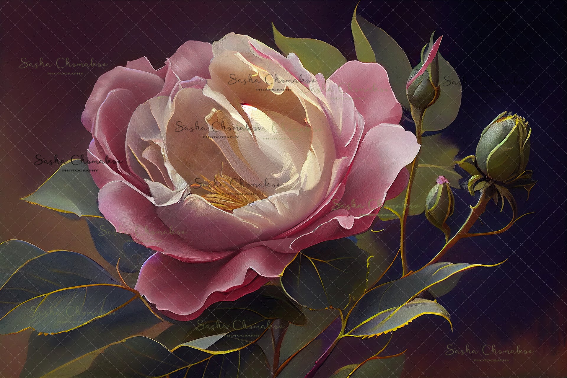 Digital Backdrop Ai generated and hand painting