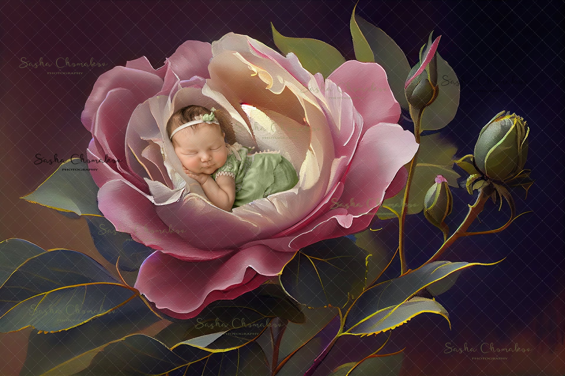Digital Backdrop Ai generated and hand painting