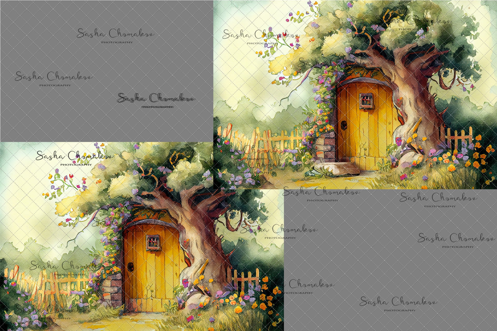 Digital Backdrop Ai generated composite