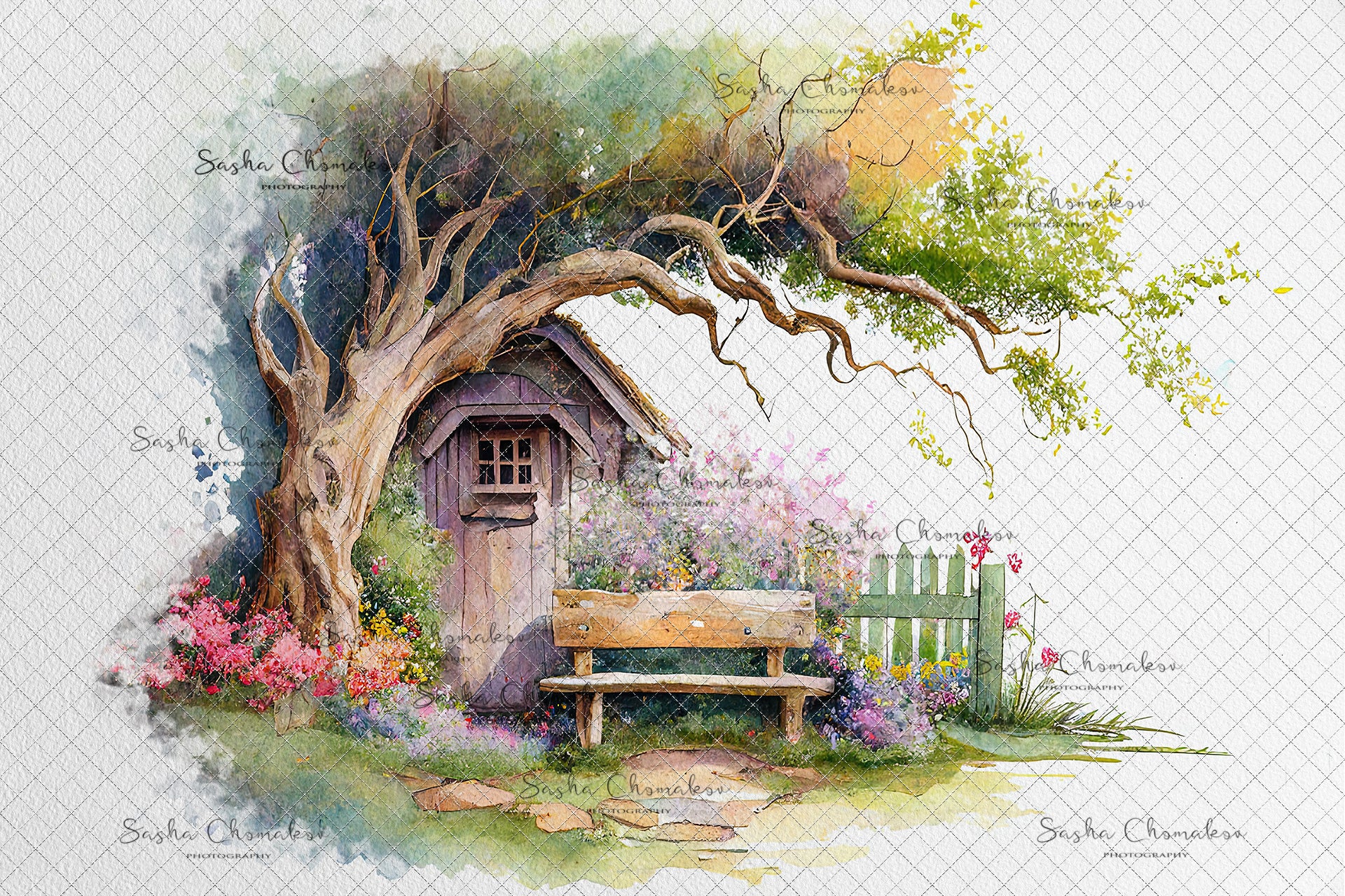 Digital Backdrop Ai generated composite