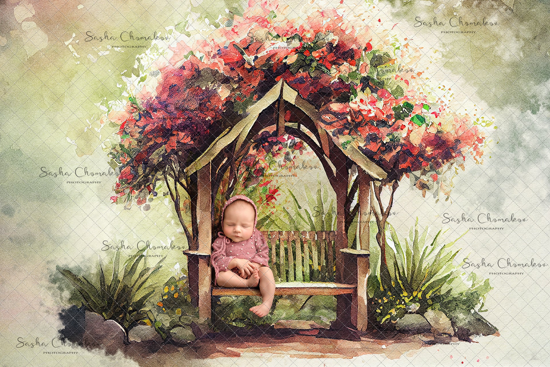 Digital Backdrop Ai generated composite