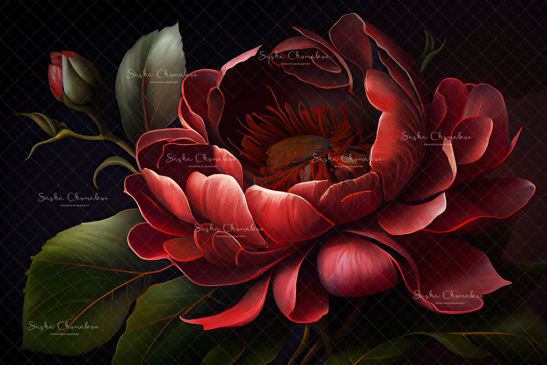 Digital Backdrop Ai generated and hand painting