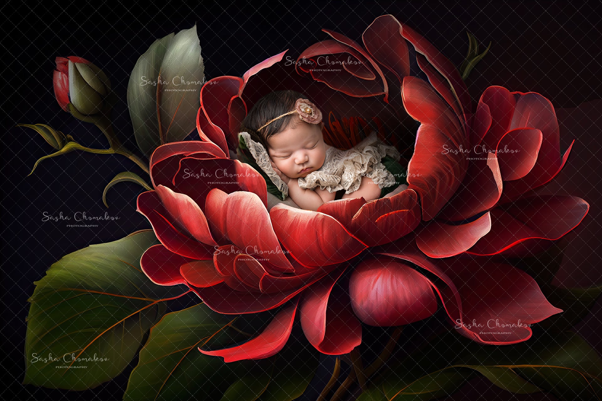 Digital Backdrop Ai generated and hand painting