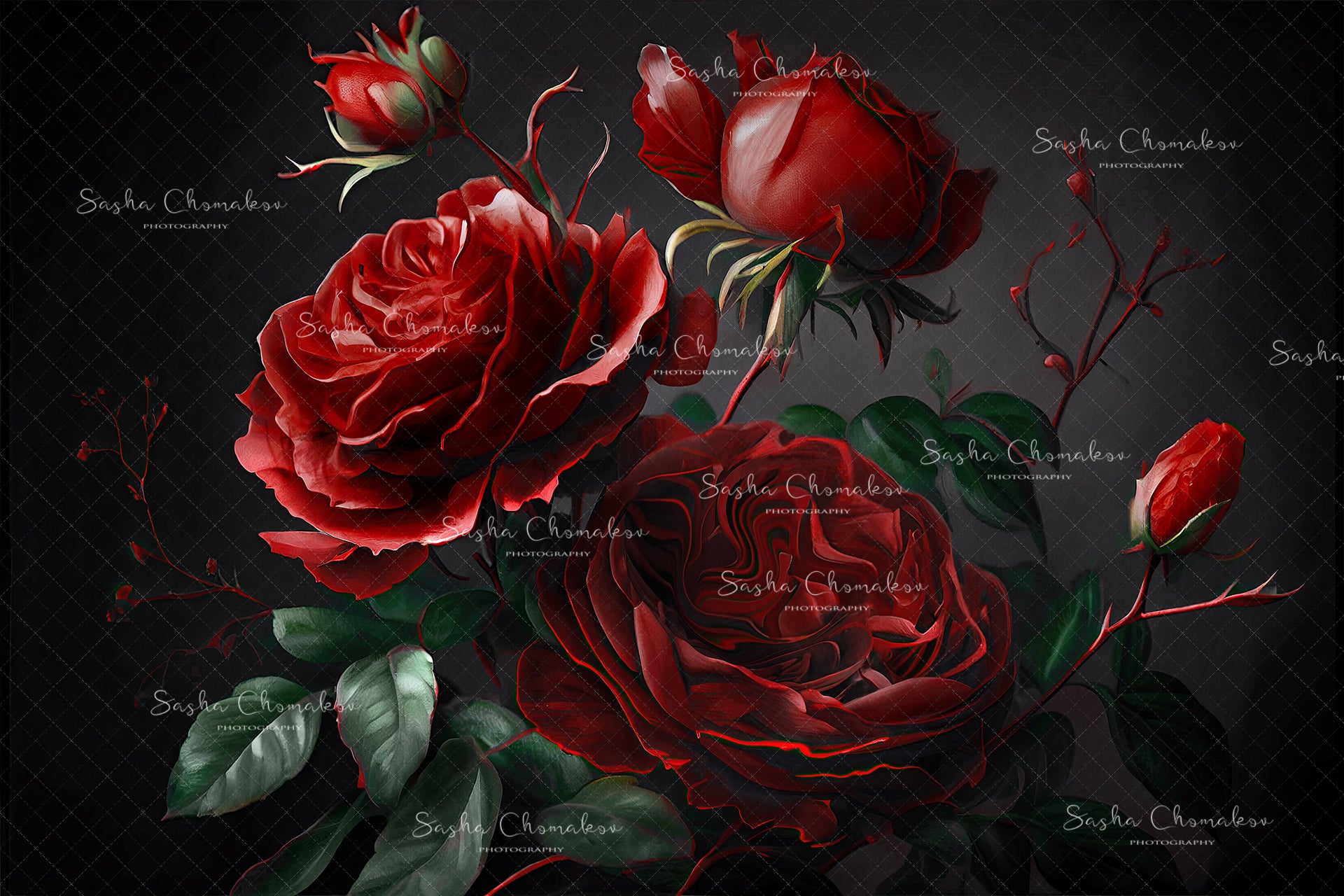 Digital Backdrop Ai generated and hand painting
