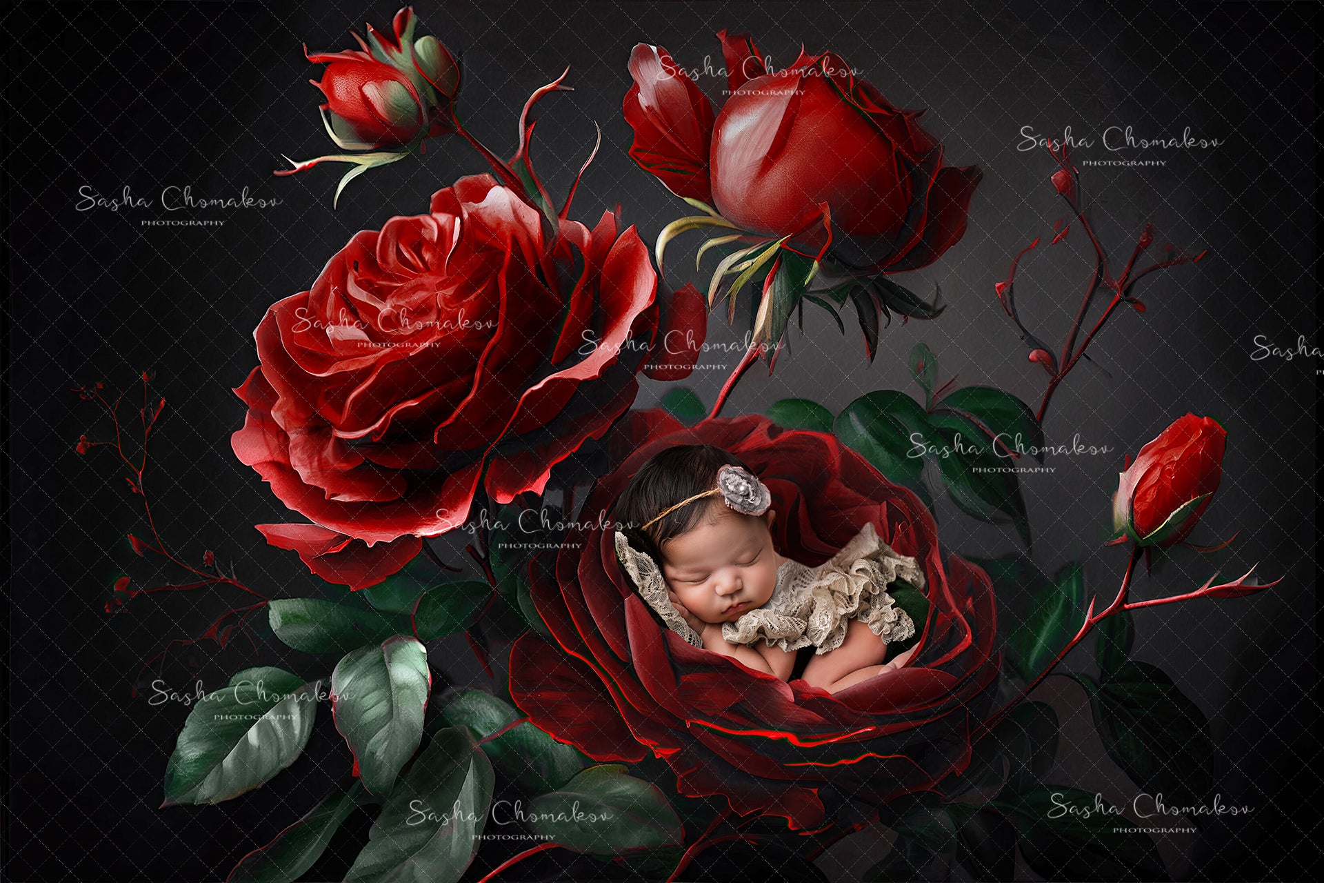 Digital Backdrop Ai generated and hand painting
