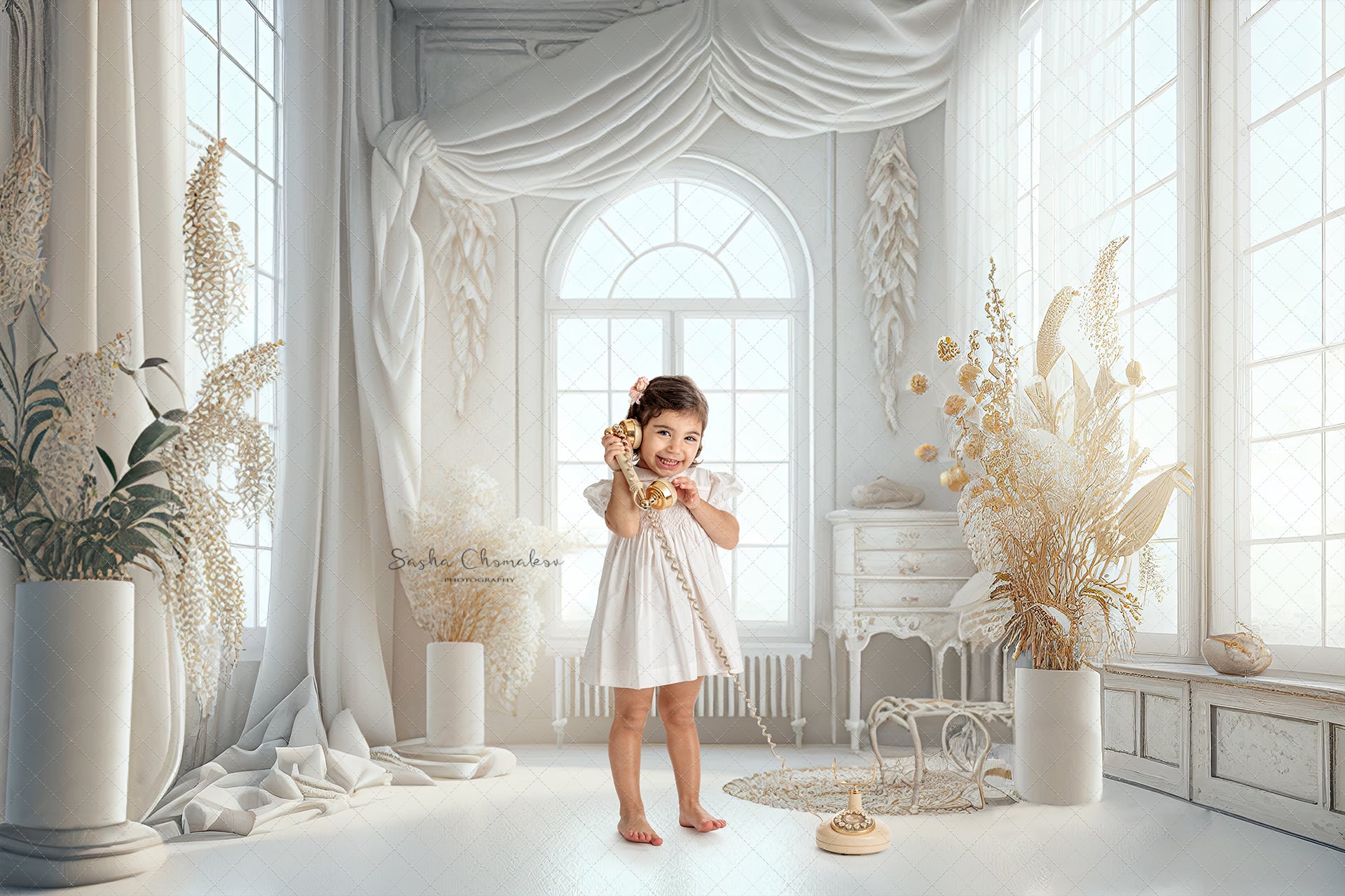 Digital Backdrops light back lit vintage Ai generated