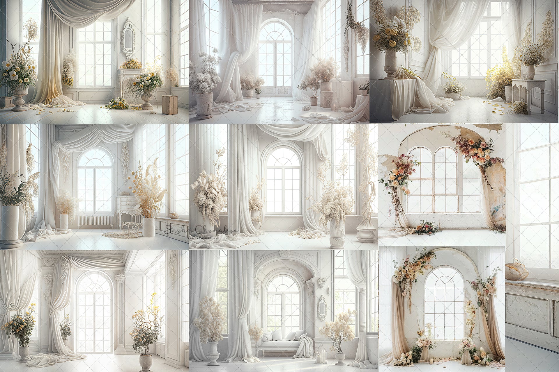 Digital Backdrops light back lit vintage Ai generated
