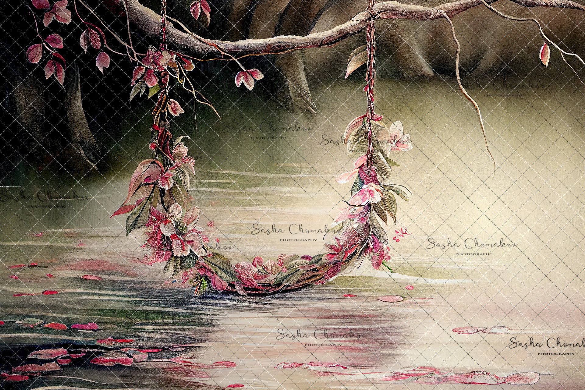 Digital Backdrop Ai generated and hand painting