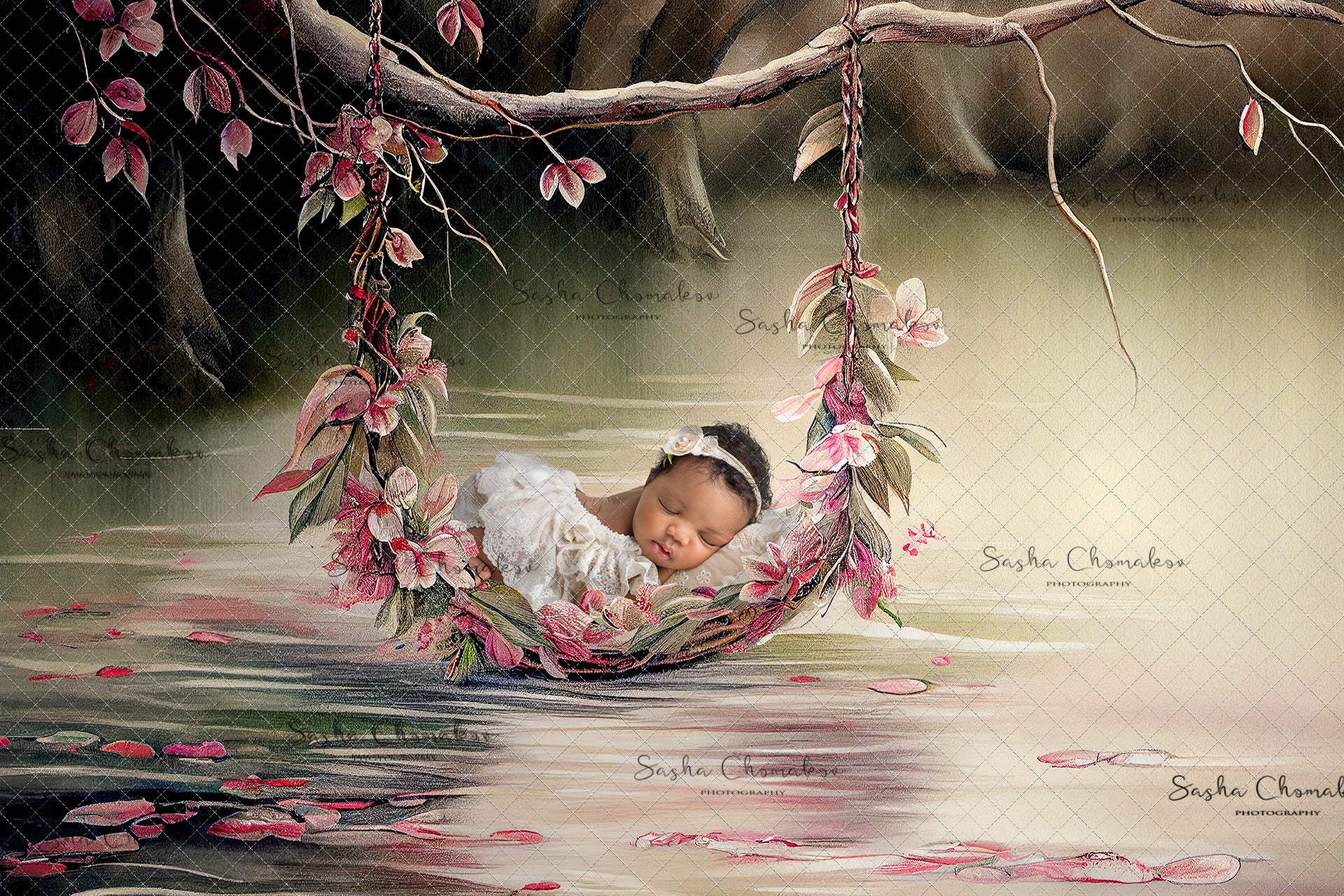 Digital Backdrop Ai generated and hand painting