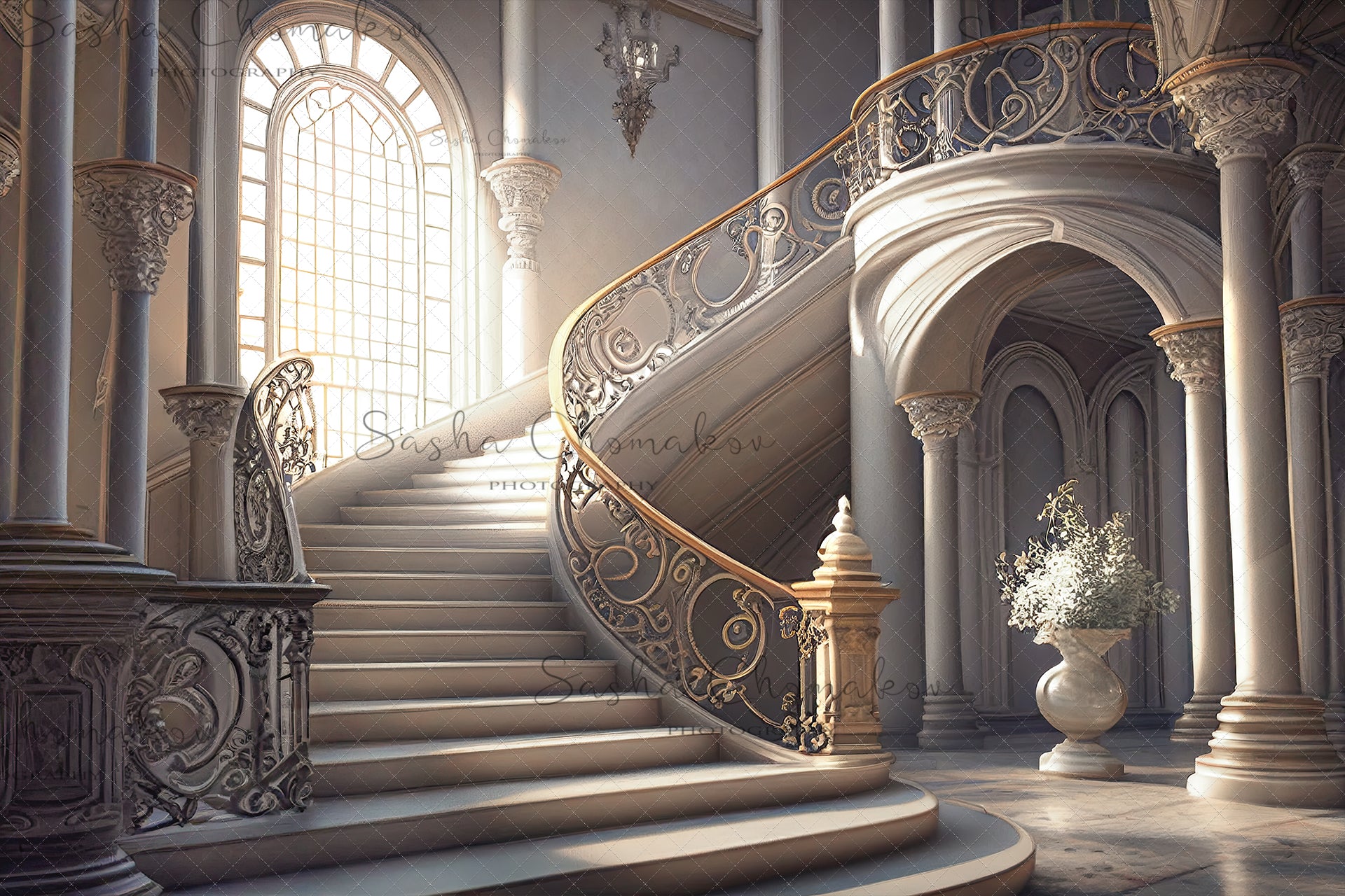 Digital Backdrops staircases Ai generated
