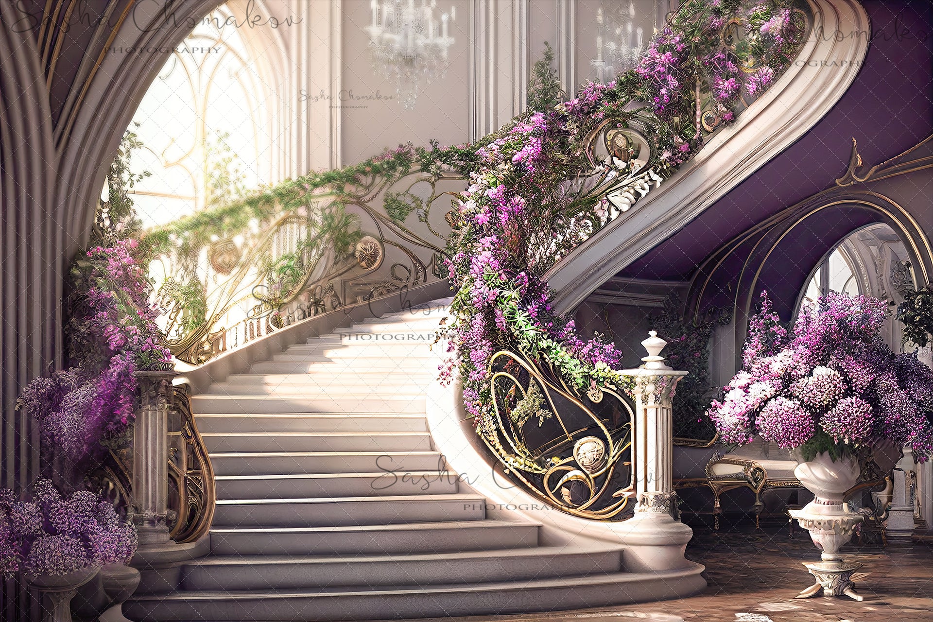 Digital Backdrops staircases Ai generated