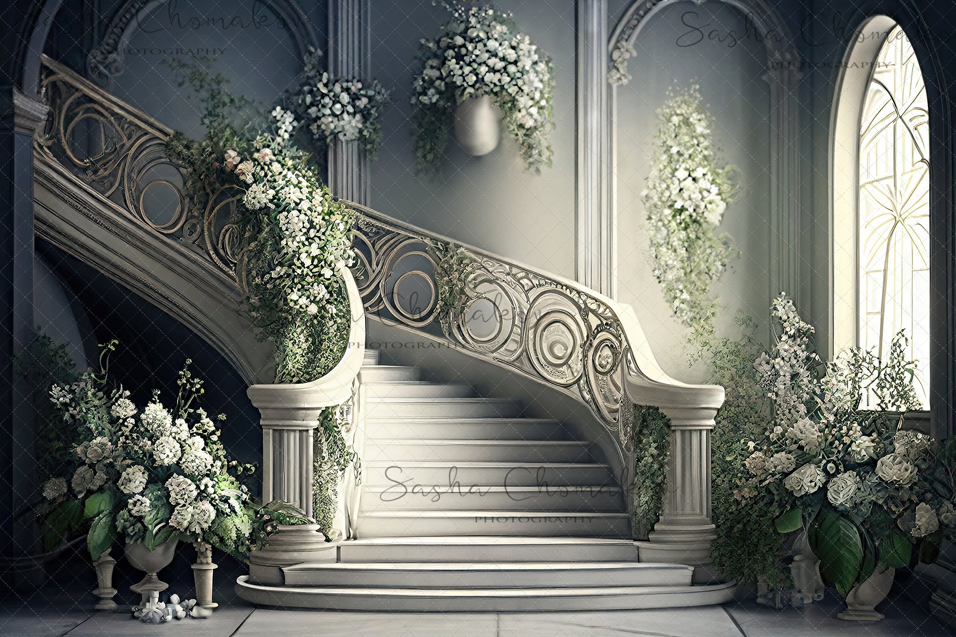 Digital Backdrops staircases Ai generated