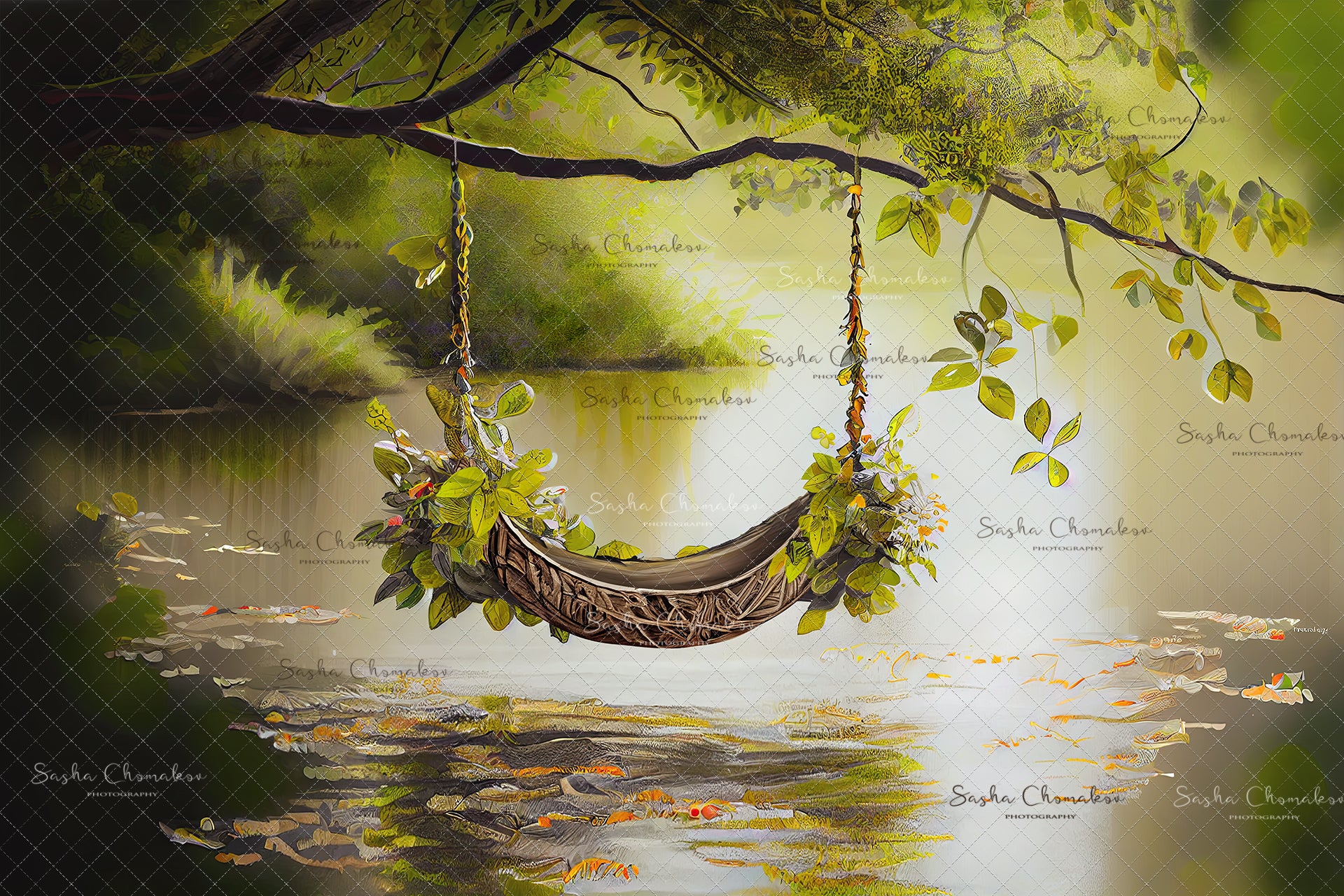 Digital Backdrop Ai generated and hand painting