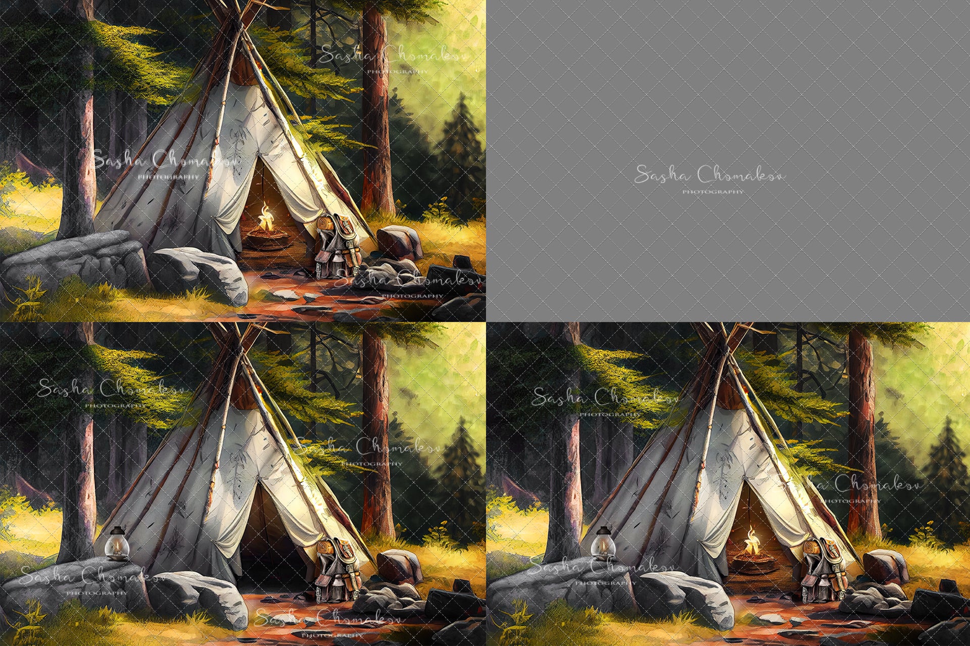 Digital Backdrop Ai generated and hand painting