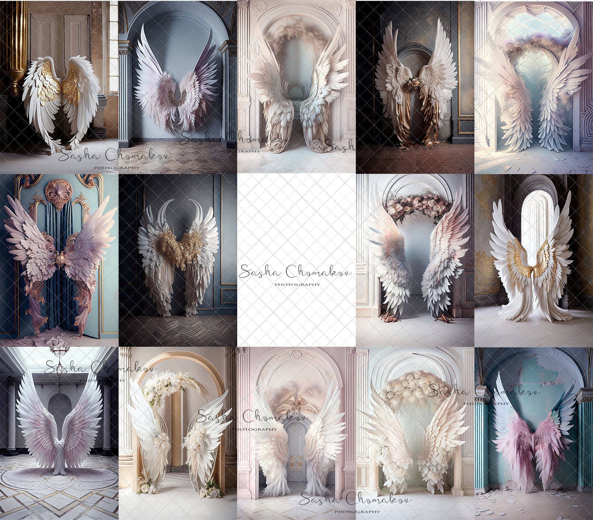 Digital Backdrops wings set 1 Ai generated
