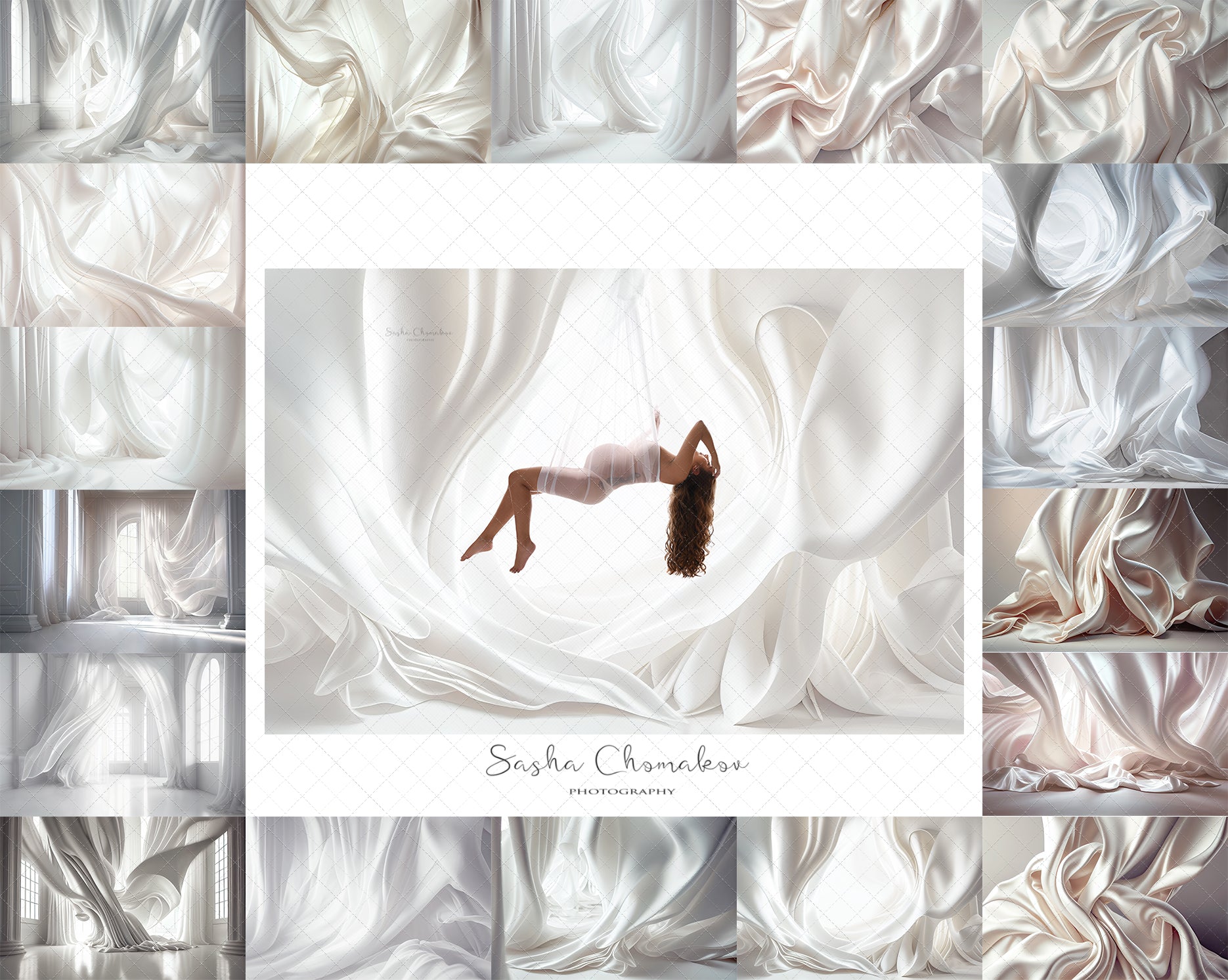 Digital Backdrops silk whites 17 Ai generated
