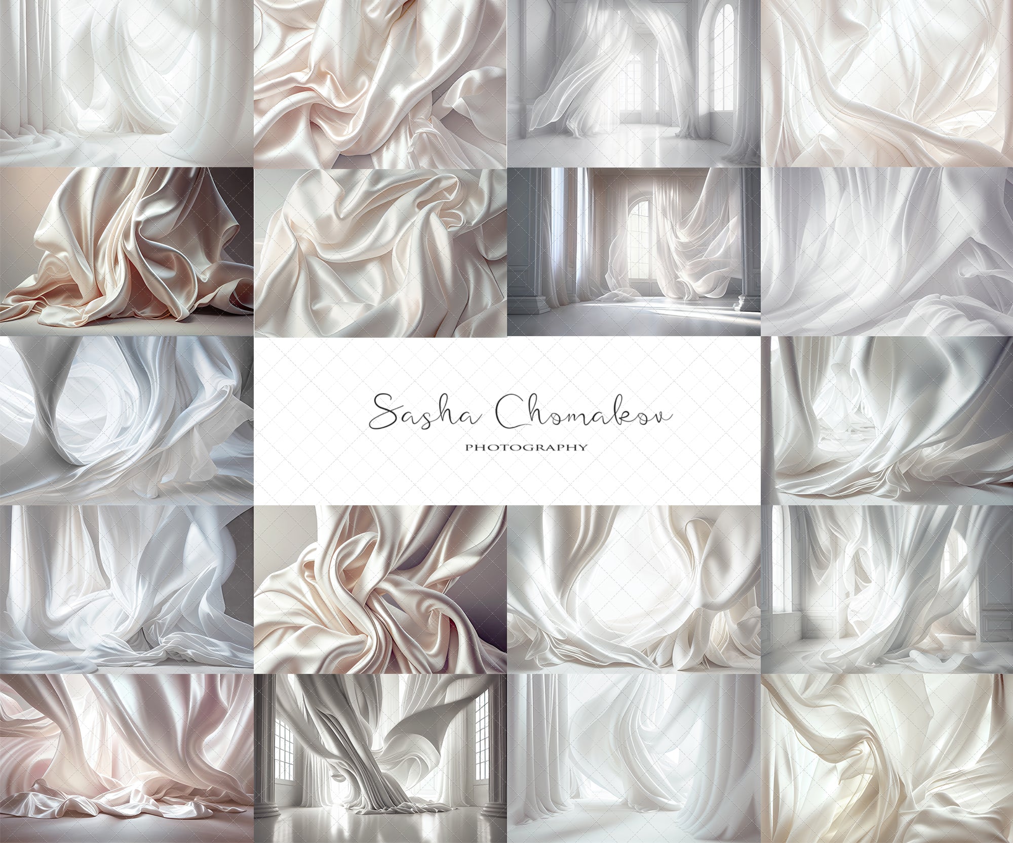 Digital Backdrops silk whites 17 Ai generated