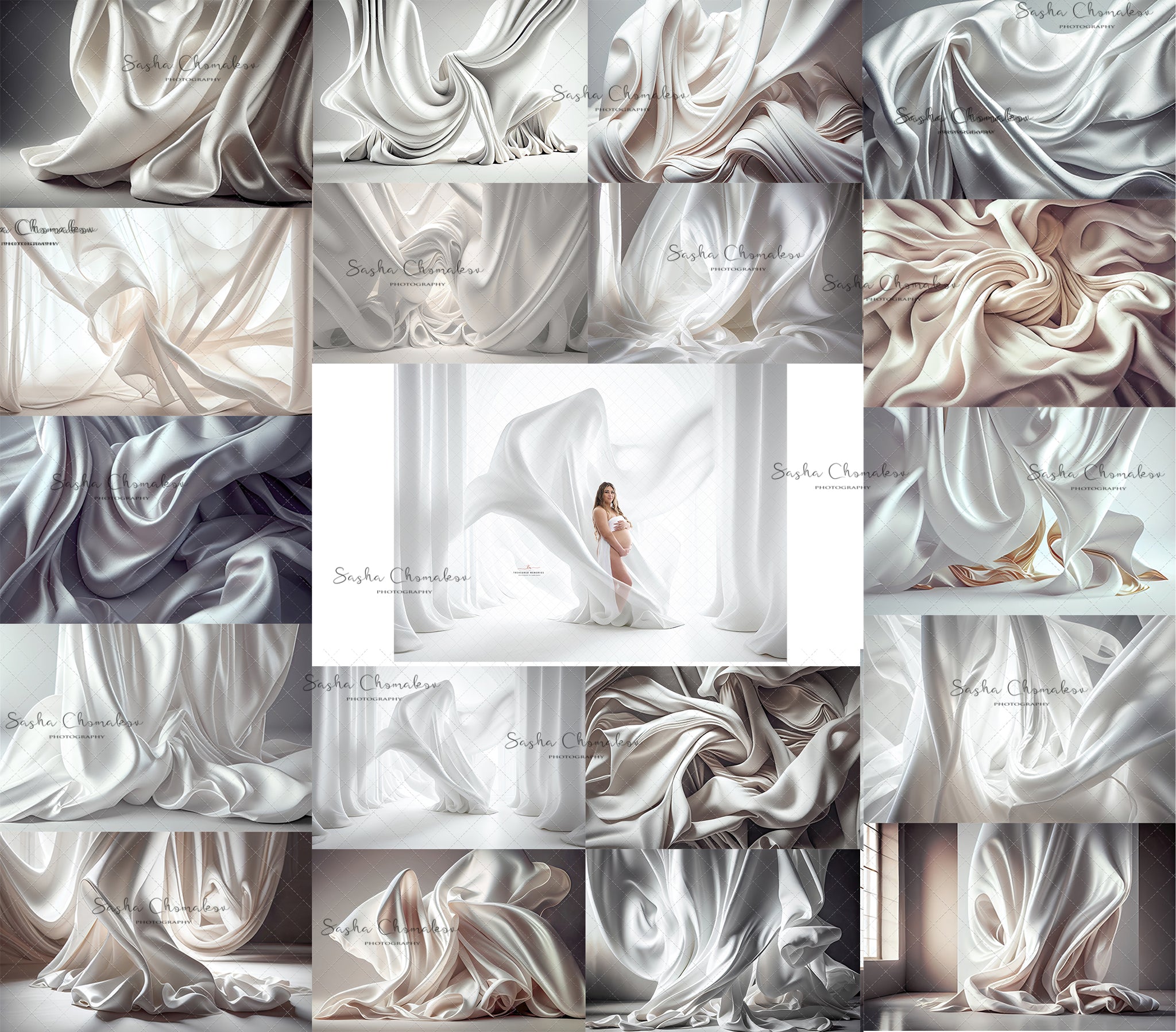 Digital Backdrops silk whites 18 Ai generated