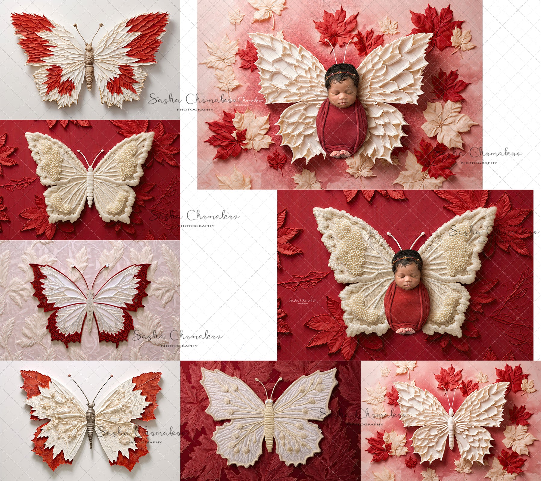 Digital backgrounds Canada Independence day patriotic butterflies Ai generated