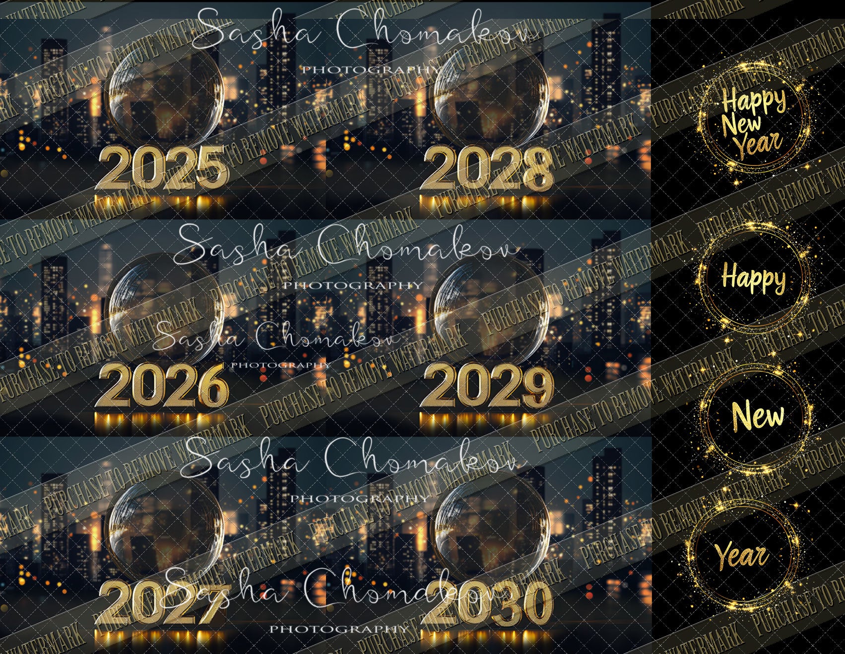 Digital Backdrop Happy new year 2025 to 2030